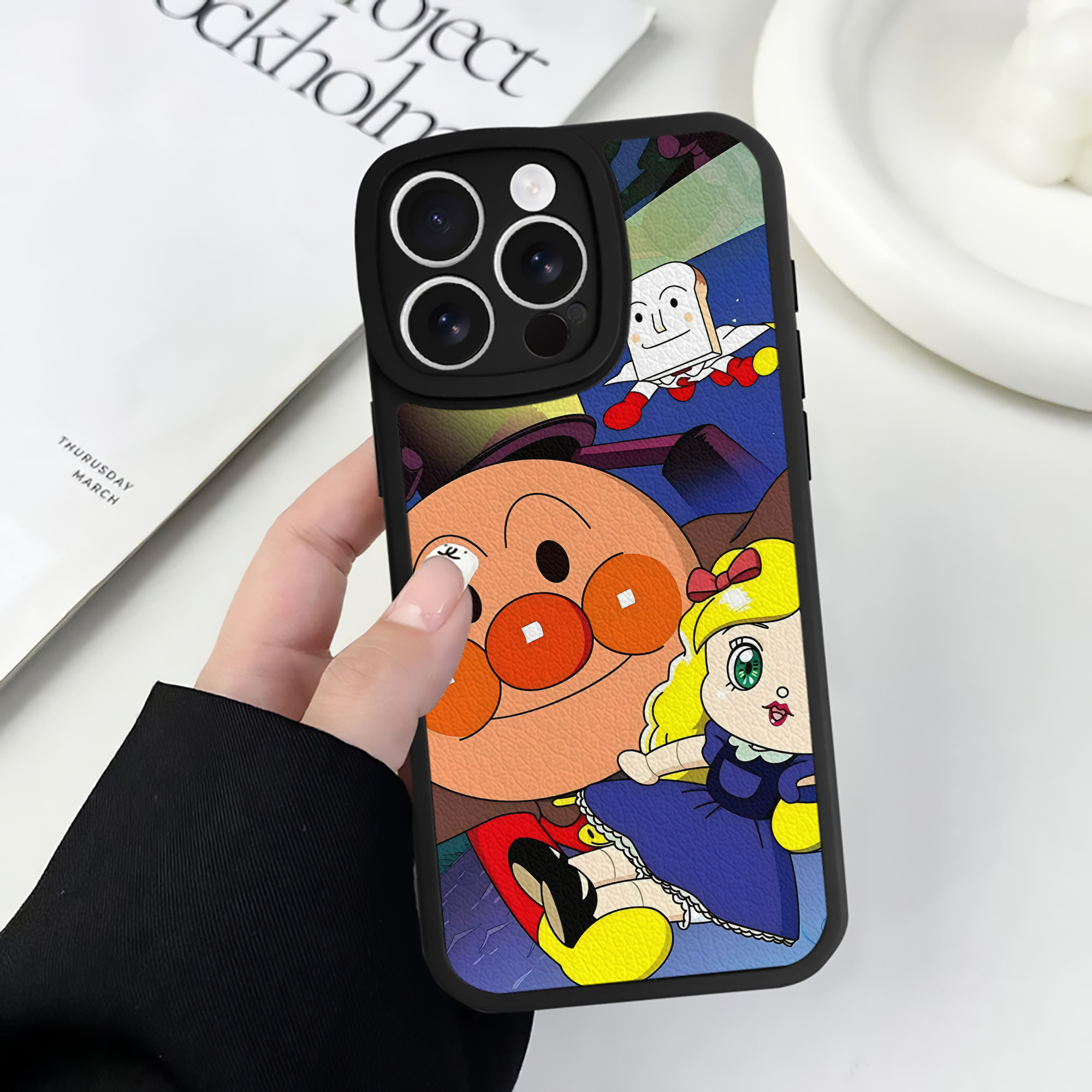 （画像用） アンパンマン Anpanman 【iPhone 16シリーズ対応】シリコンスマホケース（レザー調） 材質：シリコン